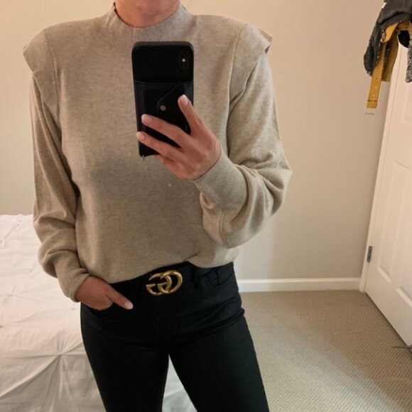 Joie 100% Cashmere Sweater with Shoulder Pads - Picture 2 of 6